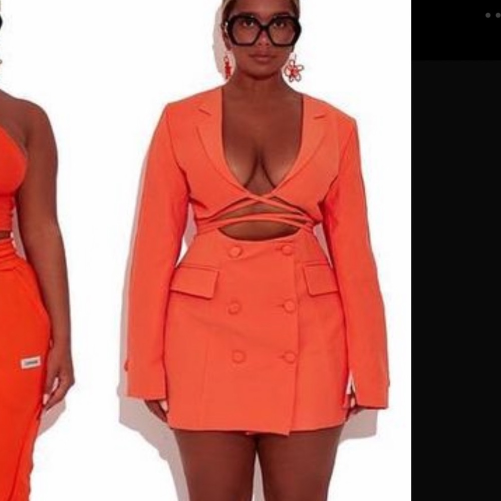 BBX BRAND ORANGE BLAZER DRESS